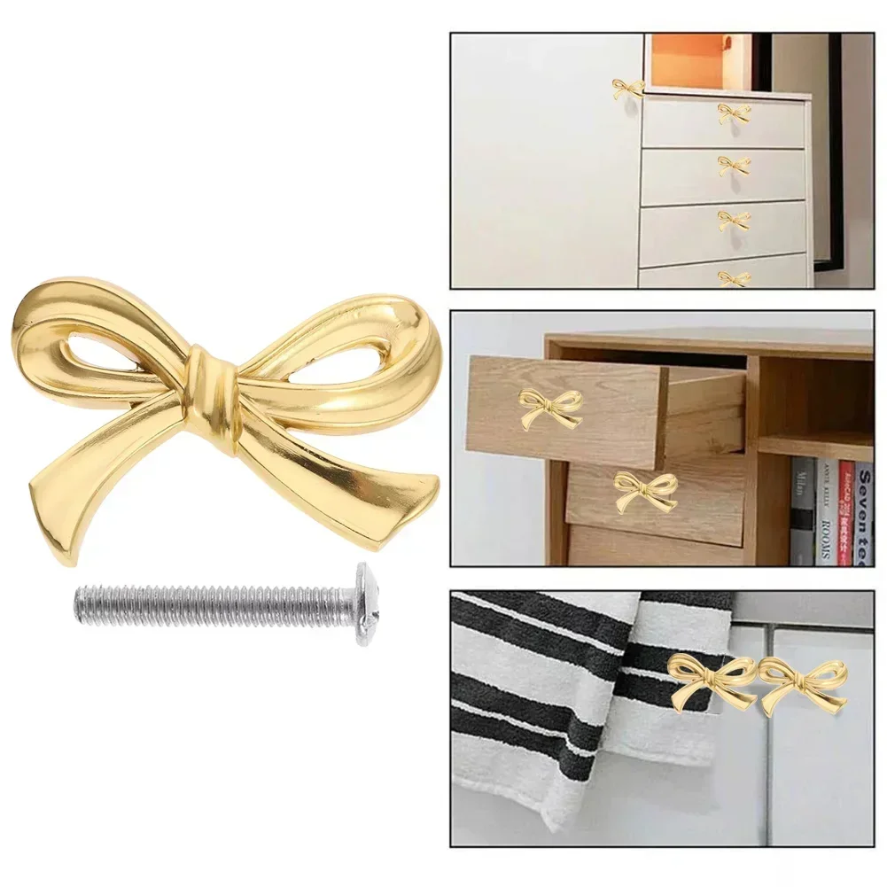 Bow Shape Kitchen Cabinets Knob Kit Gold Brass Drawer Pulls Decorative Handles Cabinet Handle Drawer Pulls Home Decor Hardware