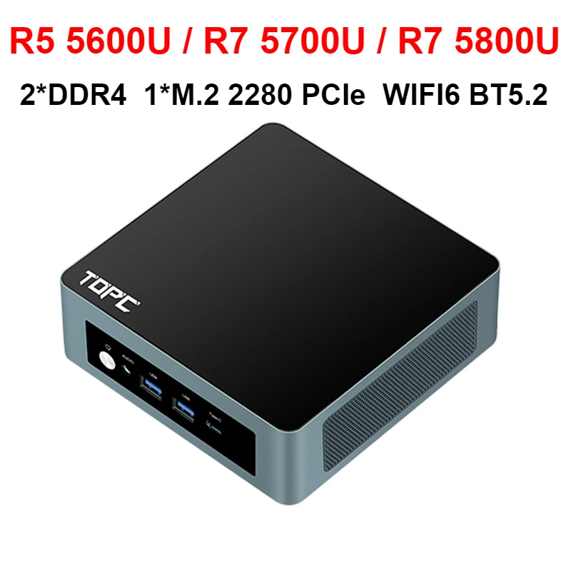 SZBOX Ryzen 5 5600U Ryzen 7 5700U/5800U Mini PC Windows 11 Pro DDR4 32GB 1TB PCIe SSD Wifi6 BT5.2 Desktop MINI PC Gamer Computer