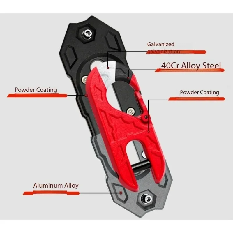 Universal Aluminum Hawse Fairlead, Synthetic Rope Guide, Bolt Pattern, Black
