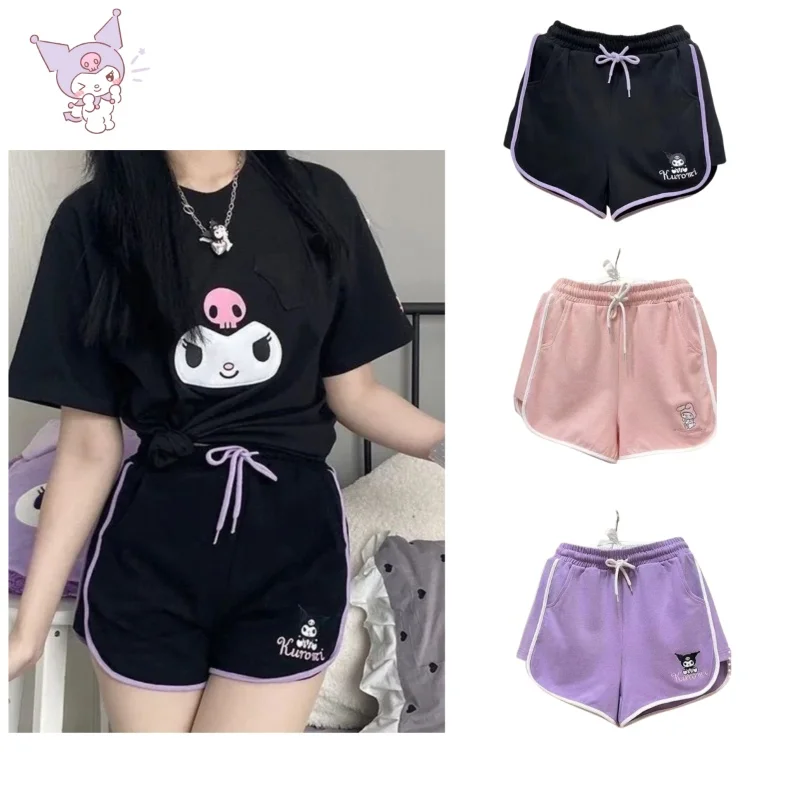 

Sanrio Shorts Kuromi Girls Casual Loose Motion Short Melody Cute Cartoon Soft Sleeping Pants Outside Wearing Childrens Gift ﻿