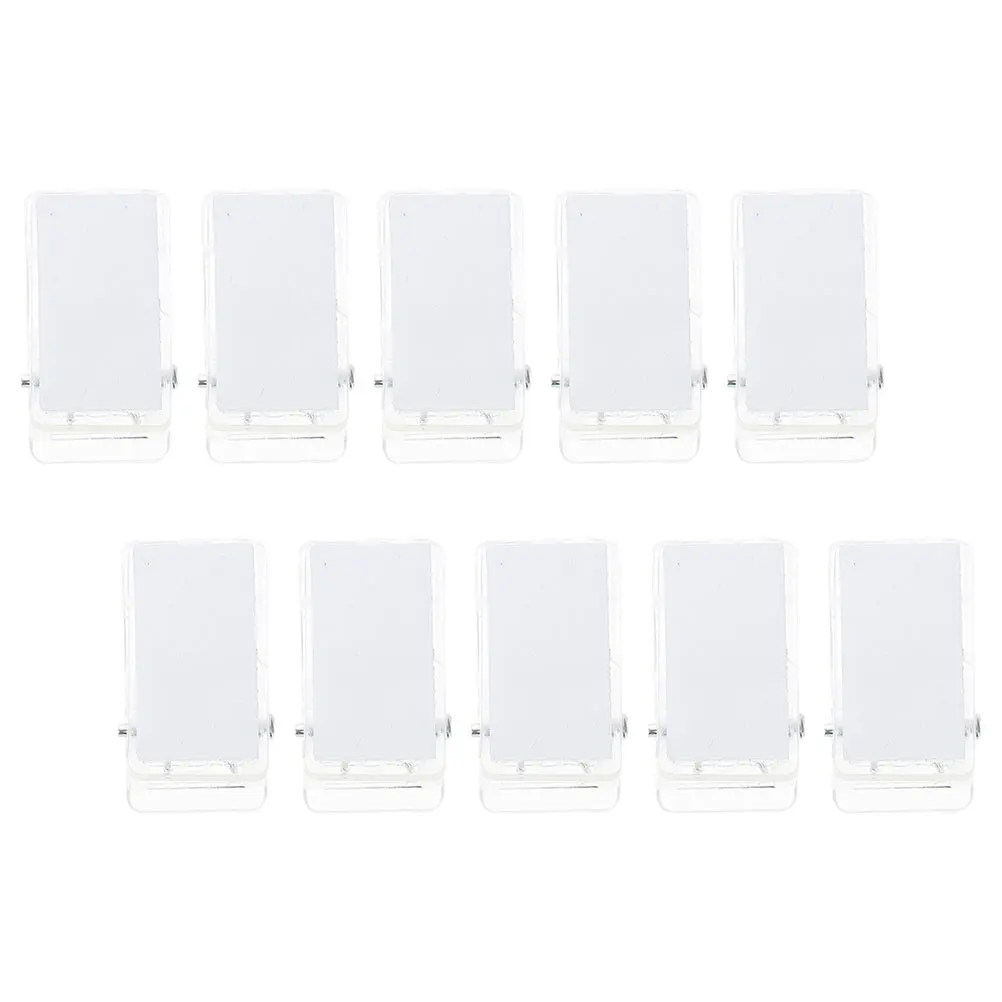 

10pcs Transparent ID Badge Clips Adhesive Card Holders Spring Clamps for Office Events Trade Shows with Double Sided Tape