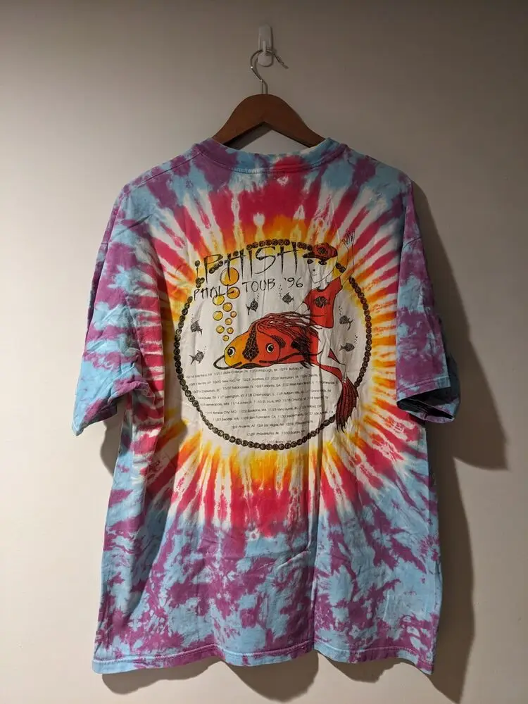 Vintage 1996 Phish 420 Alien Phall Tour X-Large Tie Dye T-Shirt