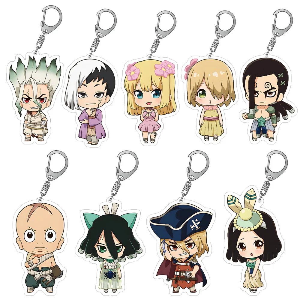 Dr.STONE character Senku Ishigami Kohaku Chrome Ukyo Saionji Ryusui Nanami Luna Wright new Acrylic keychain cute Bag pendant