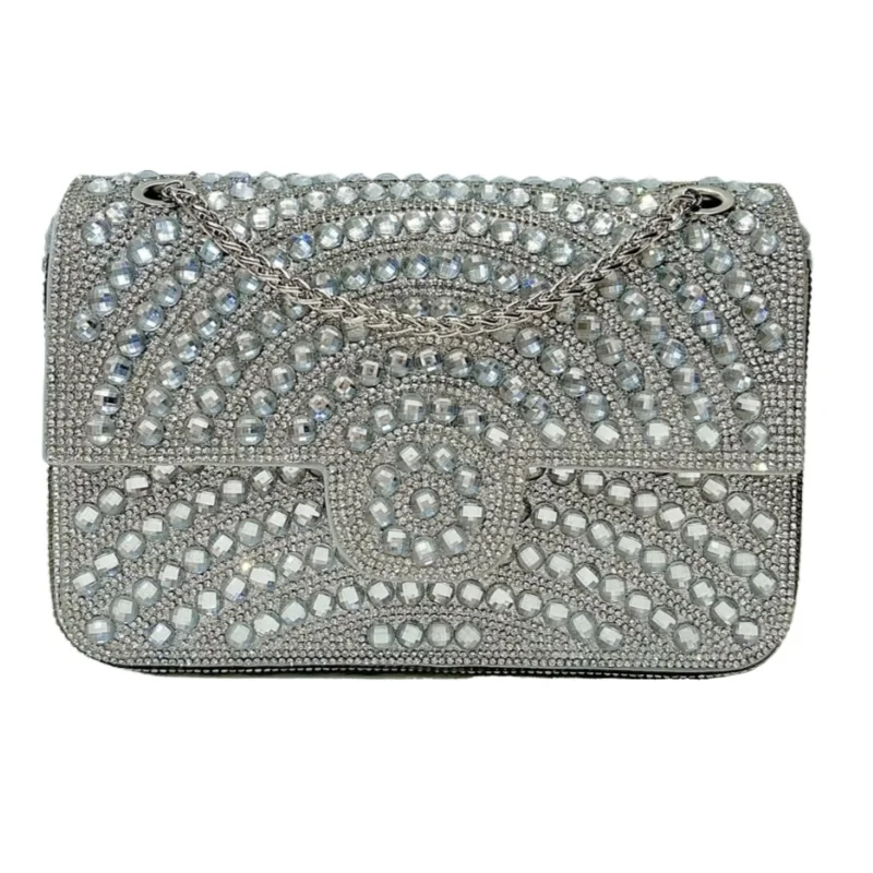 

Fashion Shiny Diamond Setting Women's Evening Bag Shining Single Shoulder Small and Square Bag Banquet Bag Wedding Party Clutch
