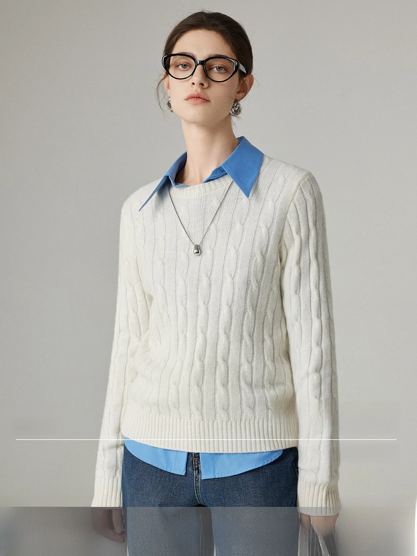 

Loose round Ne Twisted Yarn Sweater Women's Base Layer irt Versatile Knitted Sweater New Arrival Winter Comfortable Top