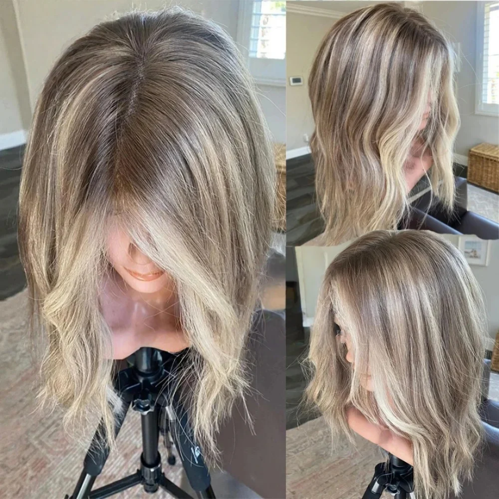 

Soft Highlight Blond Body Wave 150 density and 13×4 100%human hair wig lace front wig, with baby hair pre plucked