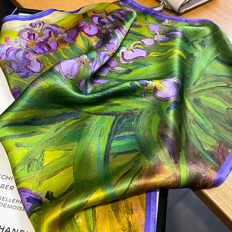 Nuova sciarpa per capelli in vera seta al 2023 Fashion Lady fazzoletto da collo piccolo Foulard Bandana femminile sciarpe con Design primaverile fascia per capelli da donna