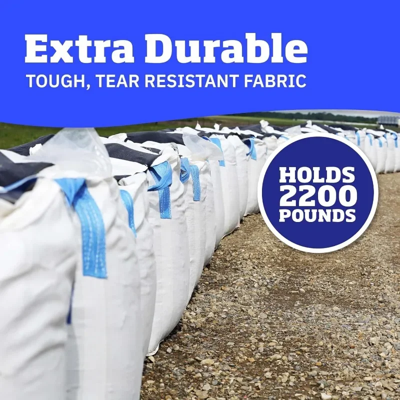 Heavy Duty Builder's Bulk Bags 200-Gallon White Woven Polypropylene Contractor Trash Bags for Demo and Construction