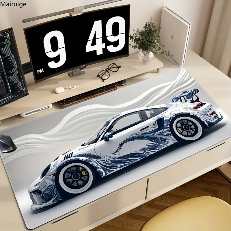 

Cool Wave Sports Car Large Mouse Pad Game Accessories Durable Table Pad Lock Edge - Suitable for Home Office and Home Use