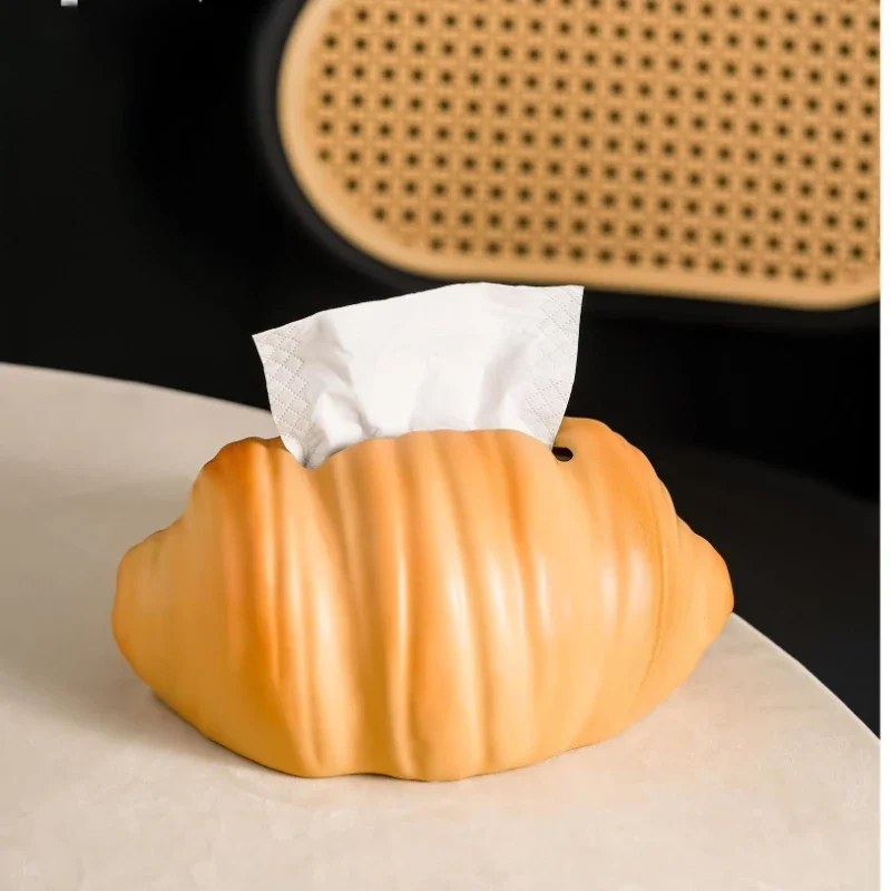 Creative Croissants Ceramic Tissue Boxes Living Room Bathroom Household High-value Paper Box Decorations
