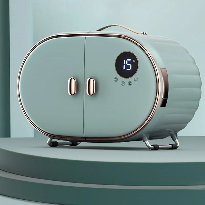 หน้ากากที่จัดเก็บในตู้เย็นขนาดเล็กอุณหภูมิคงที่ตู้เย็นรถบ้านแบบใช้ได้สองทางผลิตภัณฑ์ดูแลผิวเครื่องสำอาง