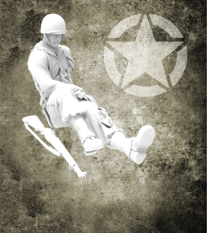 

Масштаб 1/35, литая под давлением фигурка из смолы, комплект модели, Раненый солдат США времен Второй мировой войны, в разобранном виде и неокрашенный