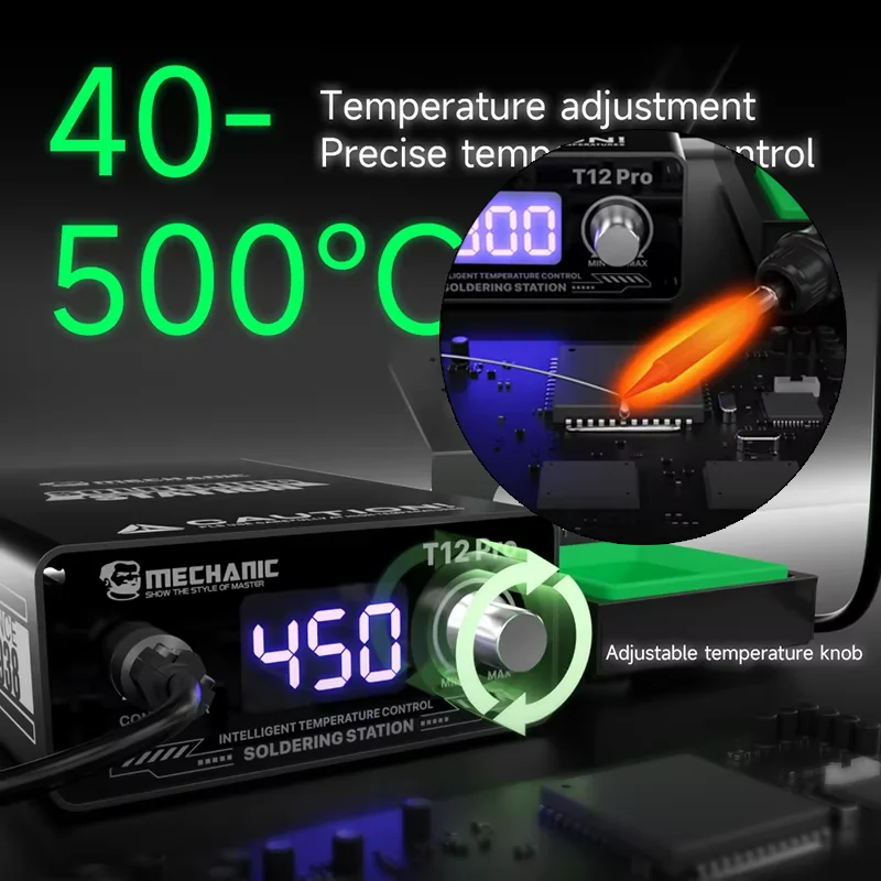 Механическая умная портативная паяльная станция, быстрый нагрев, интеллектуальный контроль температуры, 75 Вт, высокая мощность, инструменты для ремонта телефонов T12 PRO