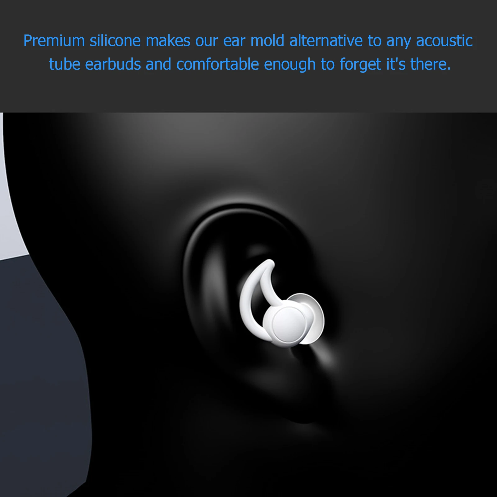 

Double Silicone Earplugs Earbuds Acoustic Tube Earpiece Silica Gel Mold Replacement Tip
