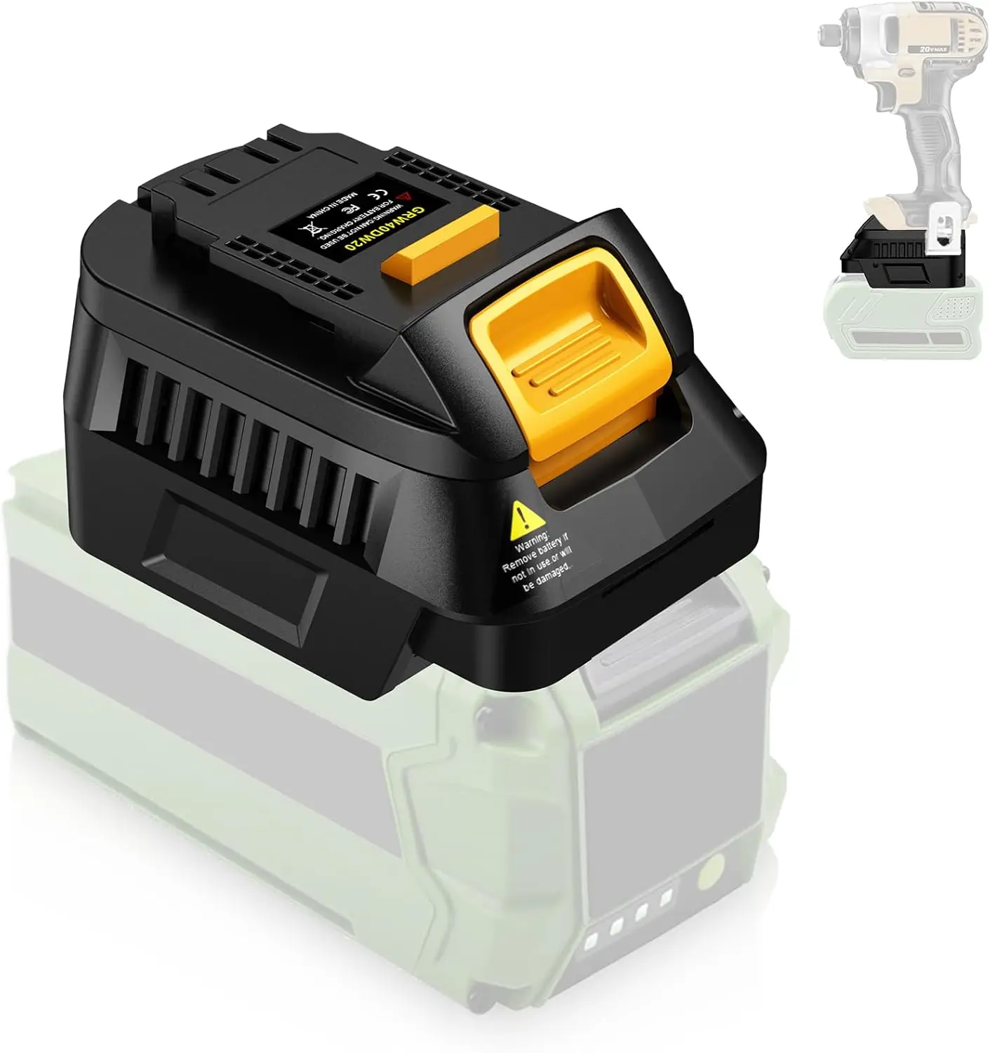 

for Greenworks 40V to for Dewalt Battery Adapter for Greenworks 40V Battery Convert to Work for Dewalt 20V Cordless Power Tool