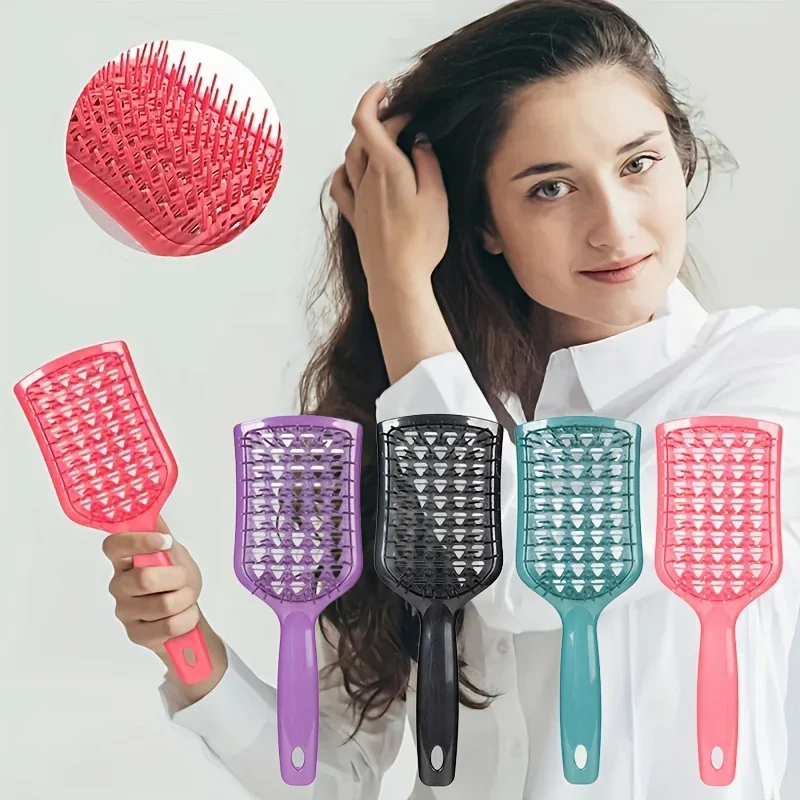 

1pcs detangling hair brush Anti-Static Hollow Out Hair Brush for Detangling Wet or Dry Massage Scalp Hairdressing tools