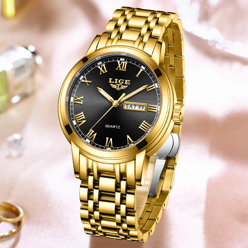 LIGE Fashion Waterproof Watch Women Creative Women's Bracelet Watches Top Brand Luxury Sport Quartz Chronograph Relógio Feminino