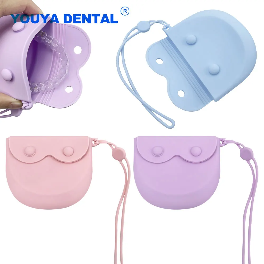 Silicone Invisible Braces Clean Storage Retainer Case Mouth Guard Container With rope Oral Hygiene False Teeth Holder Organizer