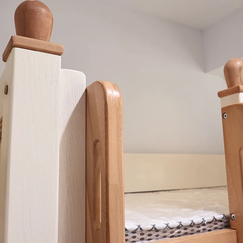 Solid wood children's bed up and down bed Double high and low bed Creative cartoon upper and lower bunk household child and moth