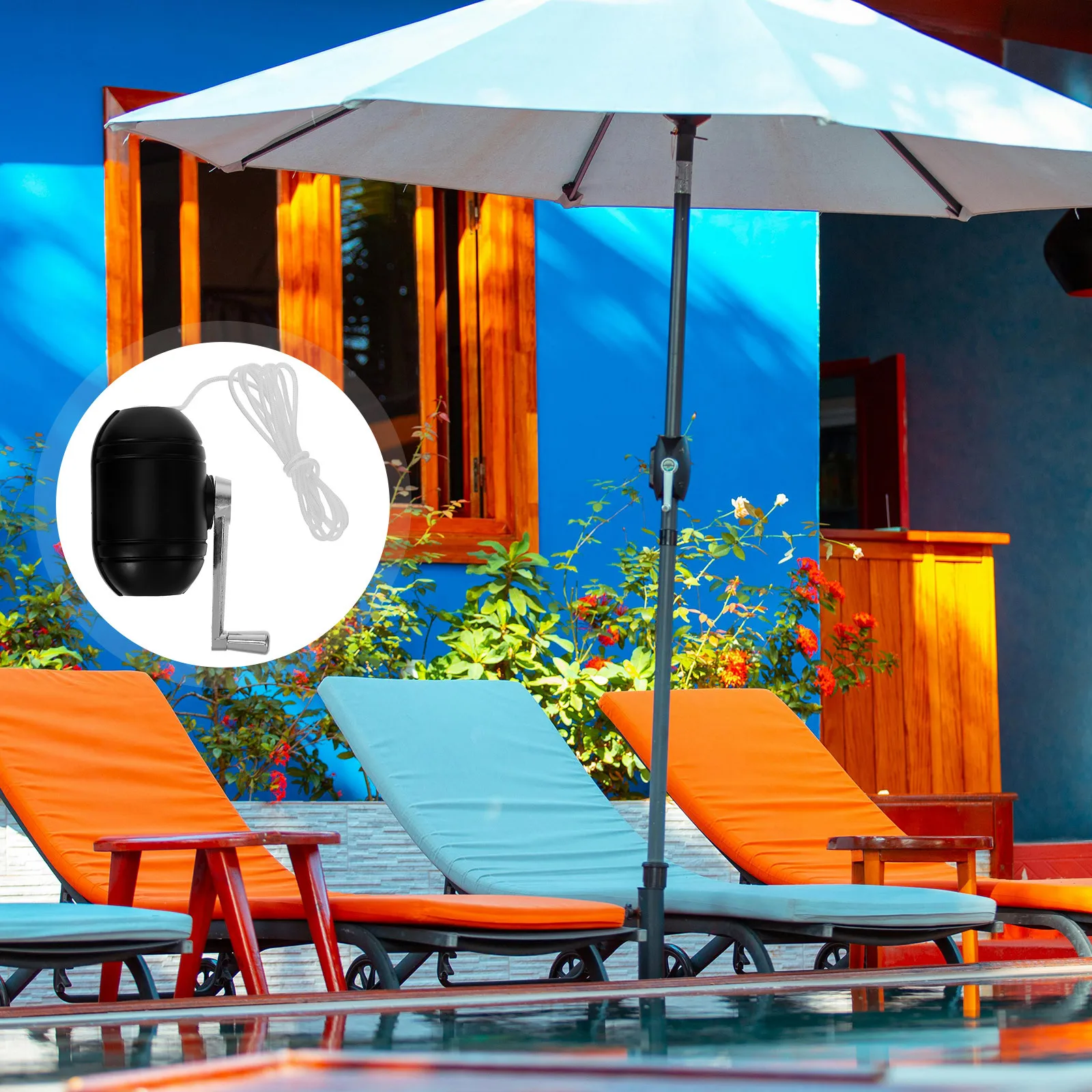 

Adjustable Patio Umbrella Replacement Crank System Durable Wind Resistant Easy Install Universal Fit Large Outdoor Umbrella
