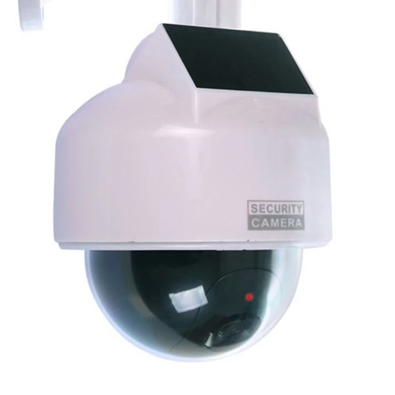 Solar Powered Fake Security Camera Security Camera Simulated Surveillances System with Flashing LED Light