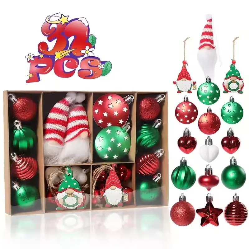 32Pcs Christmas Ball Ornaments Box Xmas Tree Hanging Pendants Home Decorations Noel Navidad 2025 New Year Gift Ideas