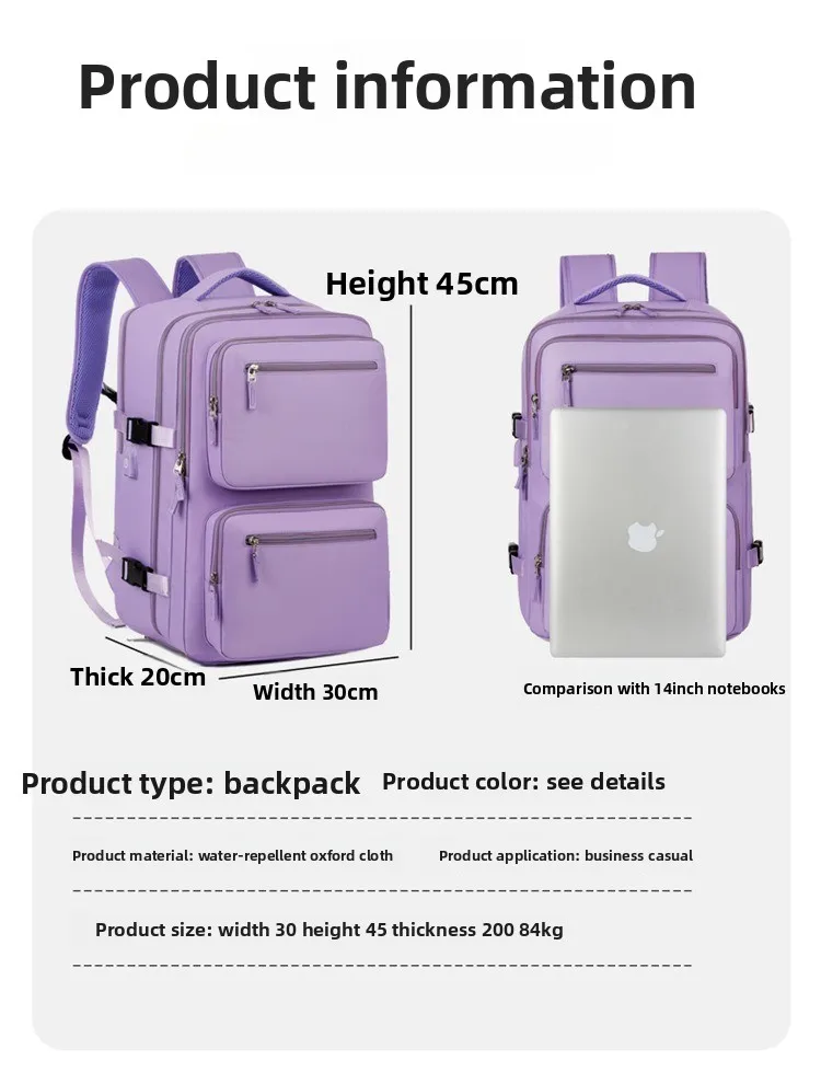 حقيبة ظهر جديدة خفيفة الوزن للأعمال، حقيبة ظهر كاجوال للسفر في الهواء الطلق مقاومة للماء، حقيبة ظهر للكمبيوتر متعددة الوظائف ذات سعة كبيرة