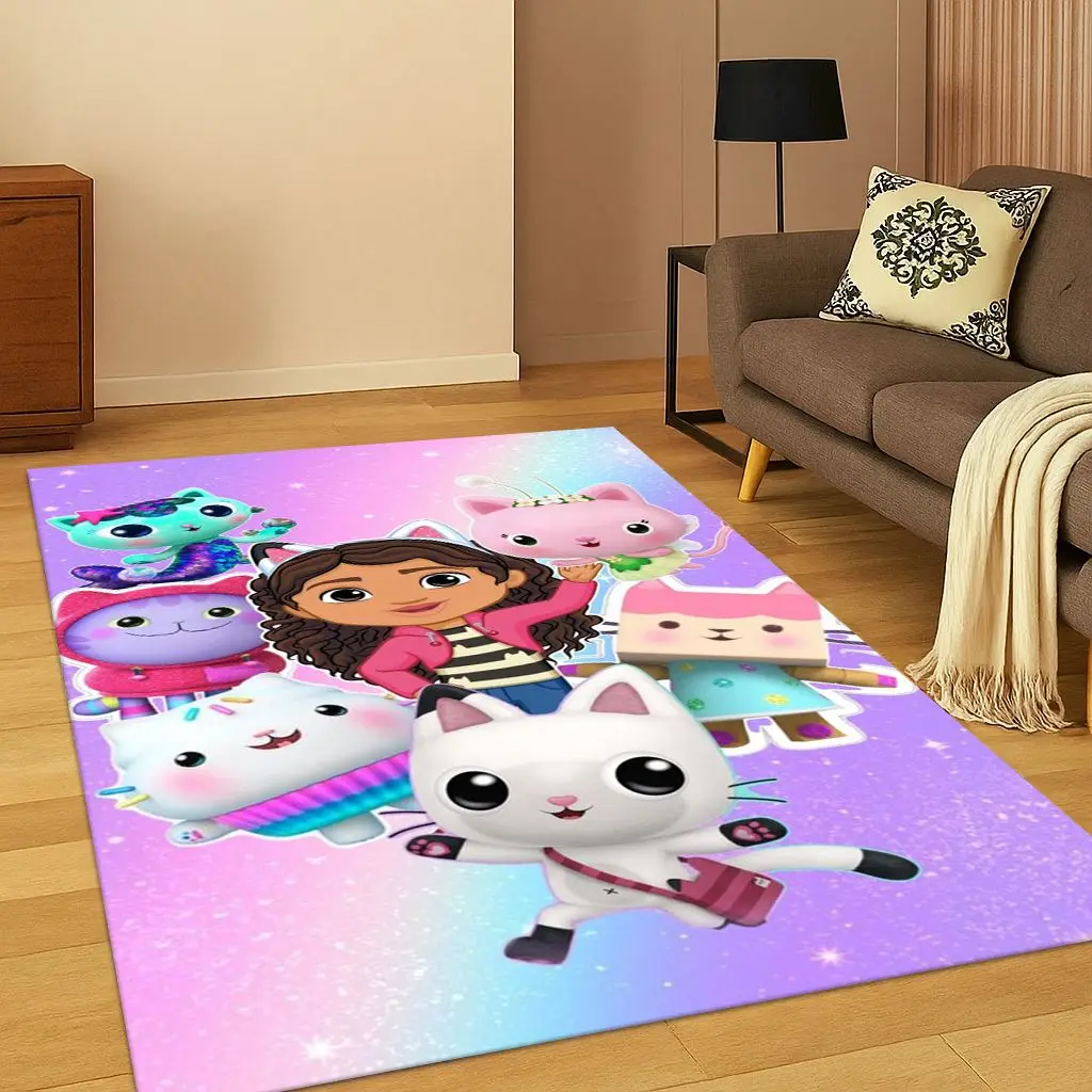 سجادة فتاة كرتونية لطيفة لبيت الدمى من Gabbys لغرفة النوم وغرفة المعيشة وأريكة ممسحة ديكور منزلي، سجادة منطقة ألعاب الأطفال هدية مضادة للانزلاق #5