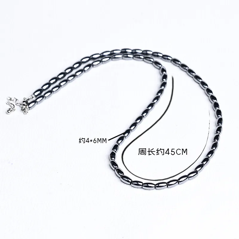 Terahertz Energy Stone Barrel Bead Necklace Simple Fashion Gift