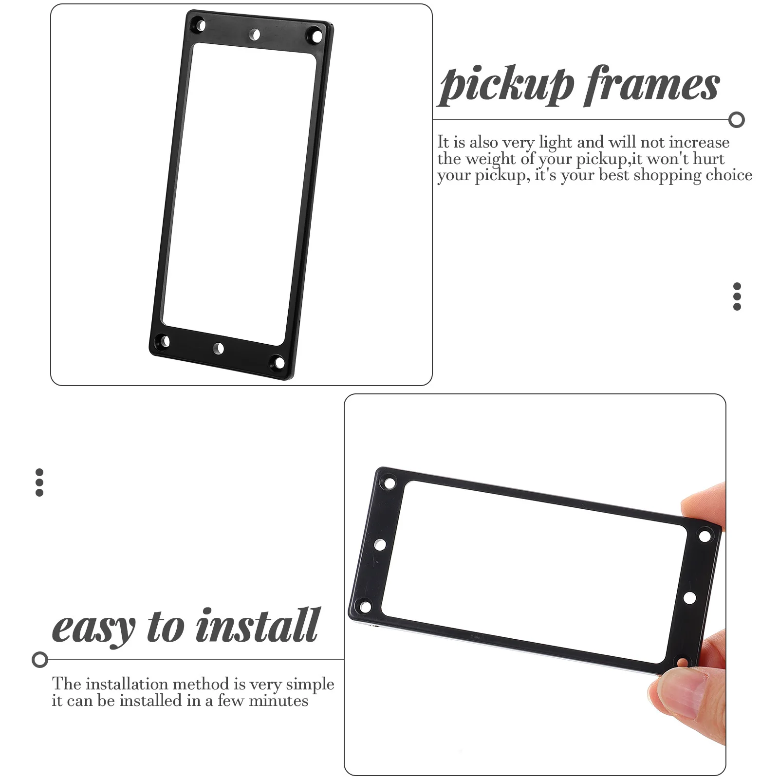 

2 Pcs Electric Guitar Accessories Pickups Covers Assembly Frame for Plastic Protective Frames Framed