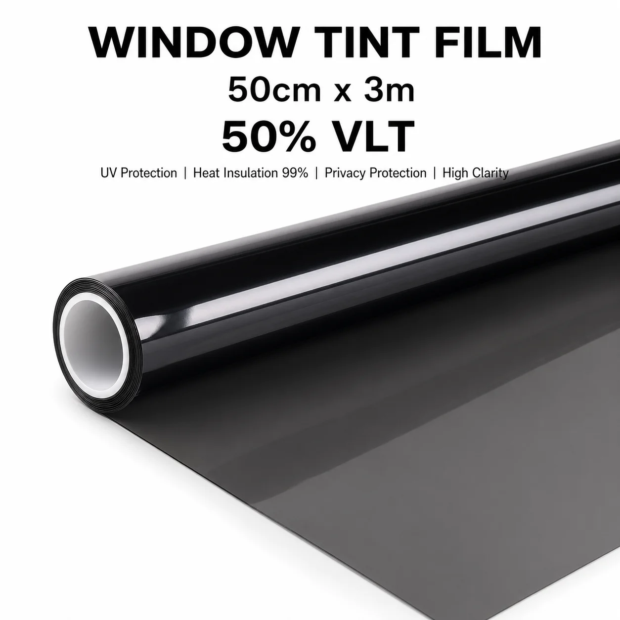 

Clear Light Smoke 50% VLT Window Tint Film 50cmX300cm for Car Glass Anti Glare Sun Block Heat Rejection Scratch Ceramic Van Auto