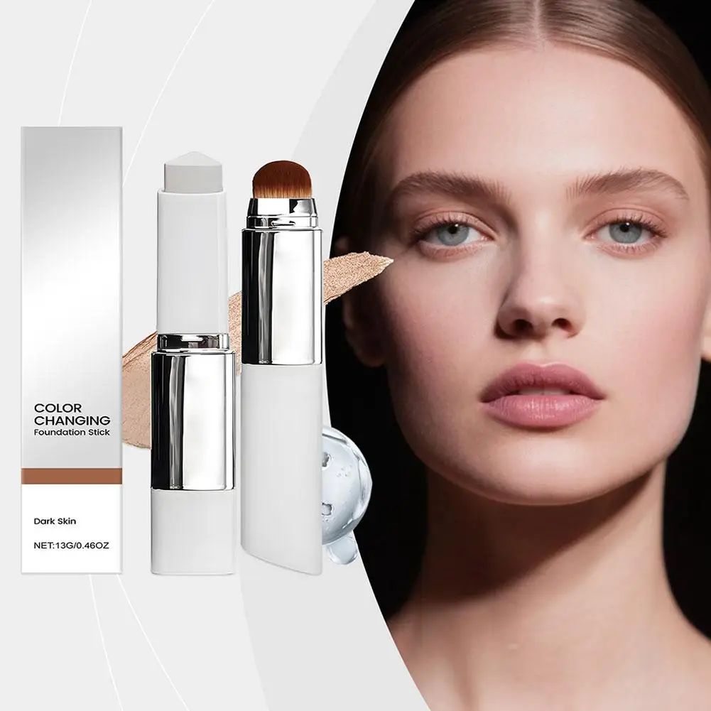 Der farbwechselnde 2-in-1-Grundierungsstift ist leicht, feuchtigkeitsspendend und nicht klebend und bietet ein leichtes und dünnes Grundierungs-Make-up