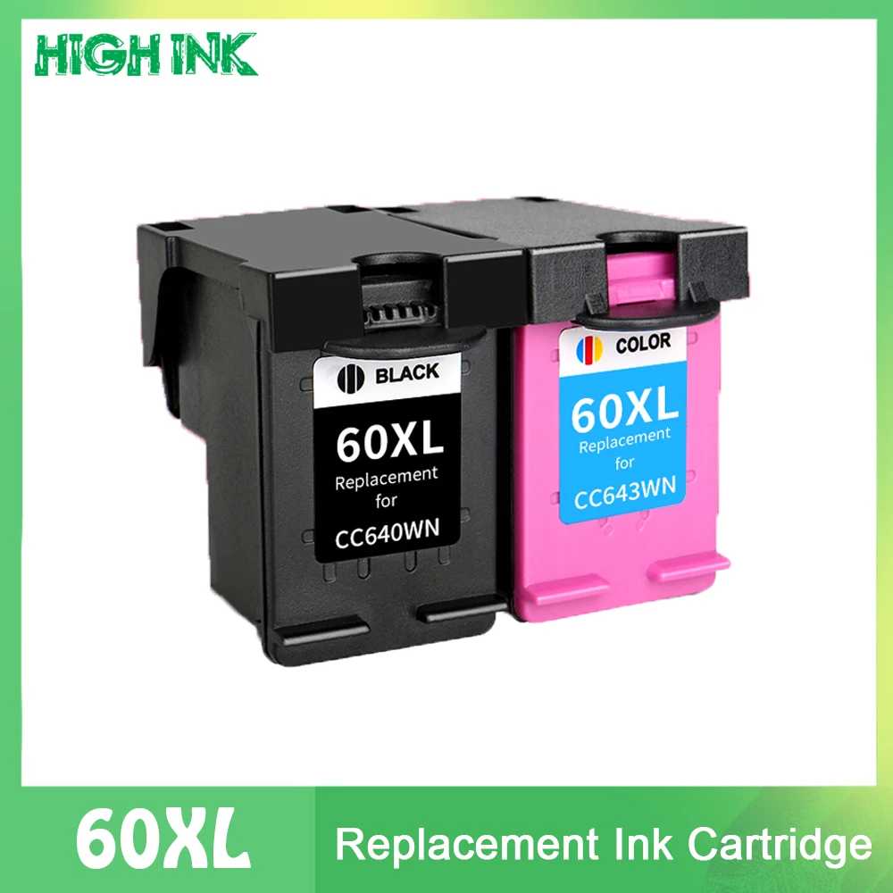 Remanufactured Ink Cartridge 60 Replacement for HP 60XL 60 XL CC641WN CC644WN for C4680 D2680 D1660 D2530 F2430 F4210