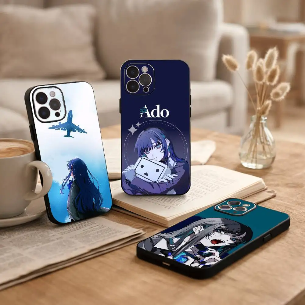 

A-Ado Rose Mobile Phone Case For iPhone17,16,15,14,13,12Plus,Pro Max,XS,5G Soft Silicone Black Cover