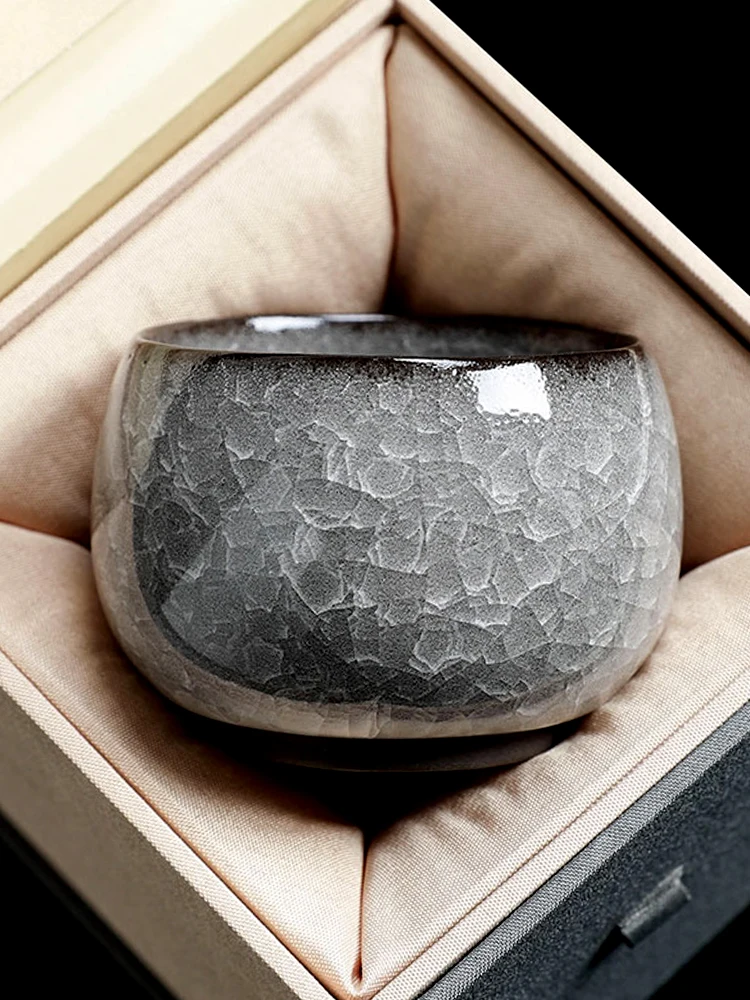 

Black Ice Flower Shu Master Cup Одиночная чашка Открытая чайная чашка Высококачественная мужская керамика кунг-фу Персональная специальная чашка для дегустации чая