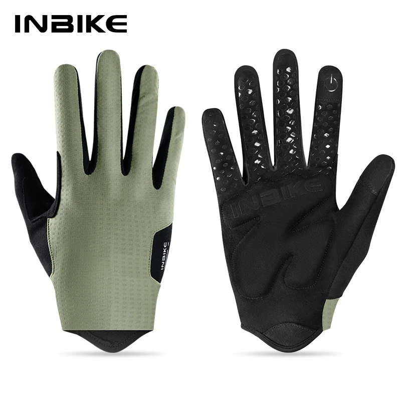 INBIKE Radfahren Handschuhe Frühling Herbst Unisex Volle Finger Stoßdämpfung Nicht-slip Lange Finger Rennrad Handschuhe MTB Zubehör