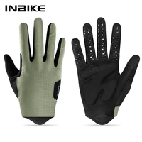 INBIKE guantes de ciclismo primavera otoño Unisex dedo completo absorción de impacto antideslizante dedo largo guantes de bicicleta de carretera accesorios MTB