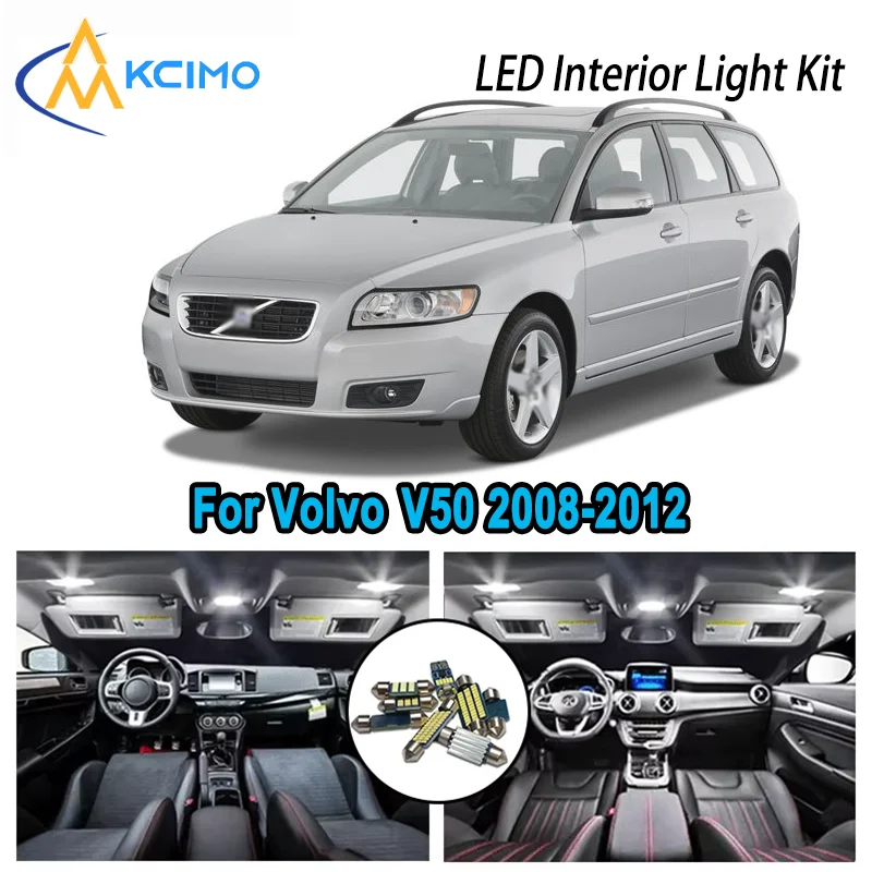 

For Volvo V50 2008-2012 2009 2010 2011 2012 Premium Bright LED Interior Dome Map Trunk Light Kit Car Led Lamps Canbus No Error