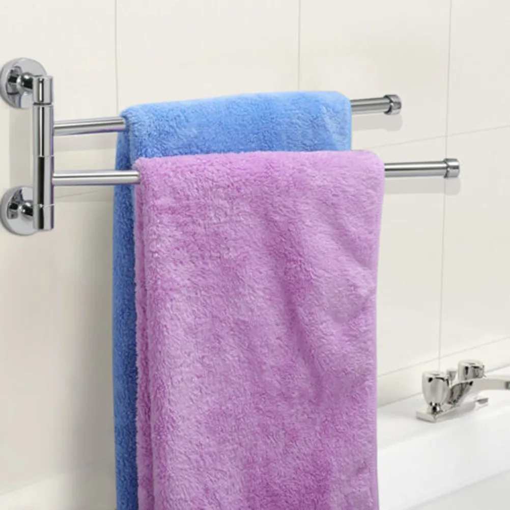 

Stainless Steel Rotary Towel Rack Bathroom Kitchen Wall Mount Polishing Rustproof Holder Organizer Accessories
