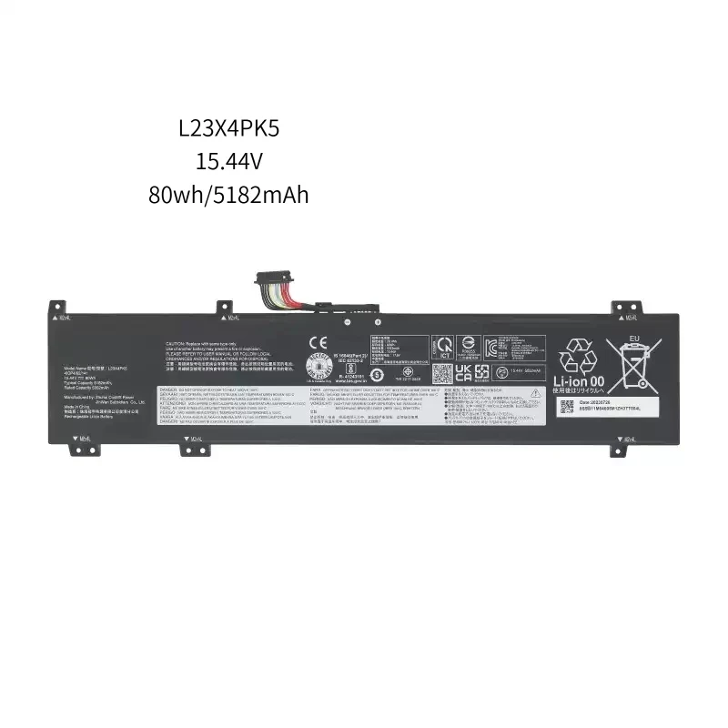 

Аккумулятор для ноутбука Lenovo L23X4PK5 L23D4PK5, модель Y7000P IRX9 2024, 15.44В, 80Втч, 5182мАч