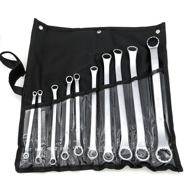 

Metric 45 ° Angle 11-piece set, matte double plum blossom wrench set, double-ended glasses dual-purpose wrench