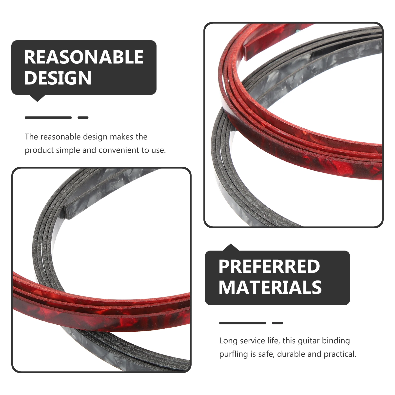 

2Pcs Guitar Purfling Strips Strong ABS Binding Strips DIY Repair Acoustic Guitar Edge Trim DIY Binding Strip Purfling Strip