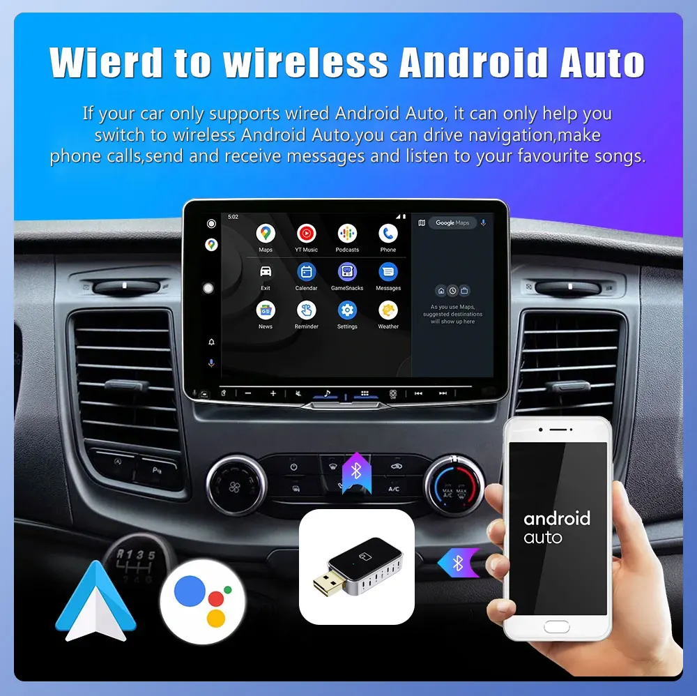 NEW Wireless CarPlay Android Auto Wireless Adapter Smart Mini 2in1  Box Plug And Play WiFi Fast Connect Universal For Nissan