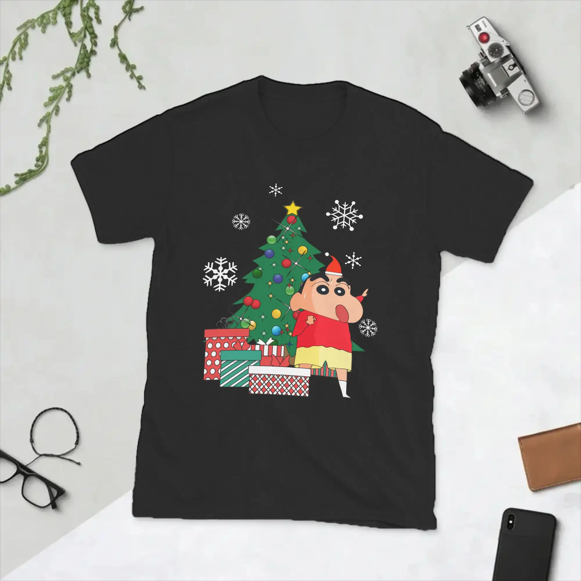 Men T-Shirt Crayons Shin-Chans Funny Cotton Tee Shirt Short Sleeve  T Shirt Crew Neck Clothes Plus Size