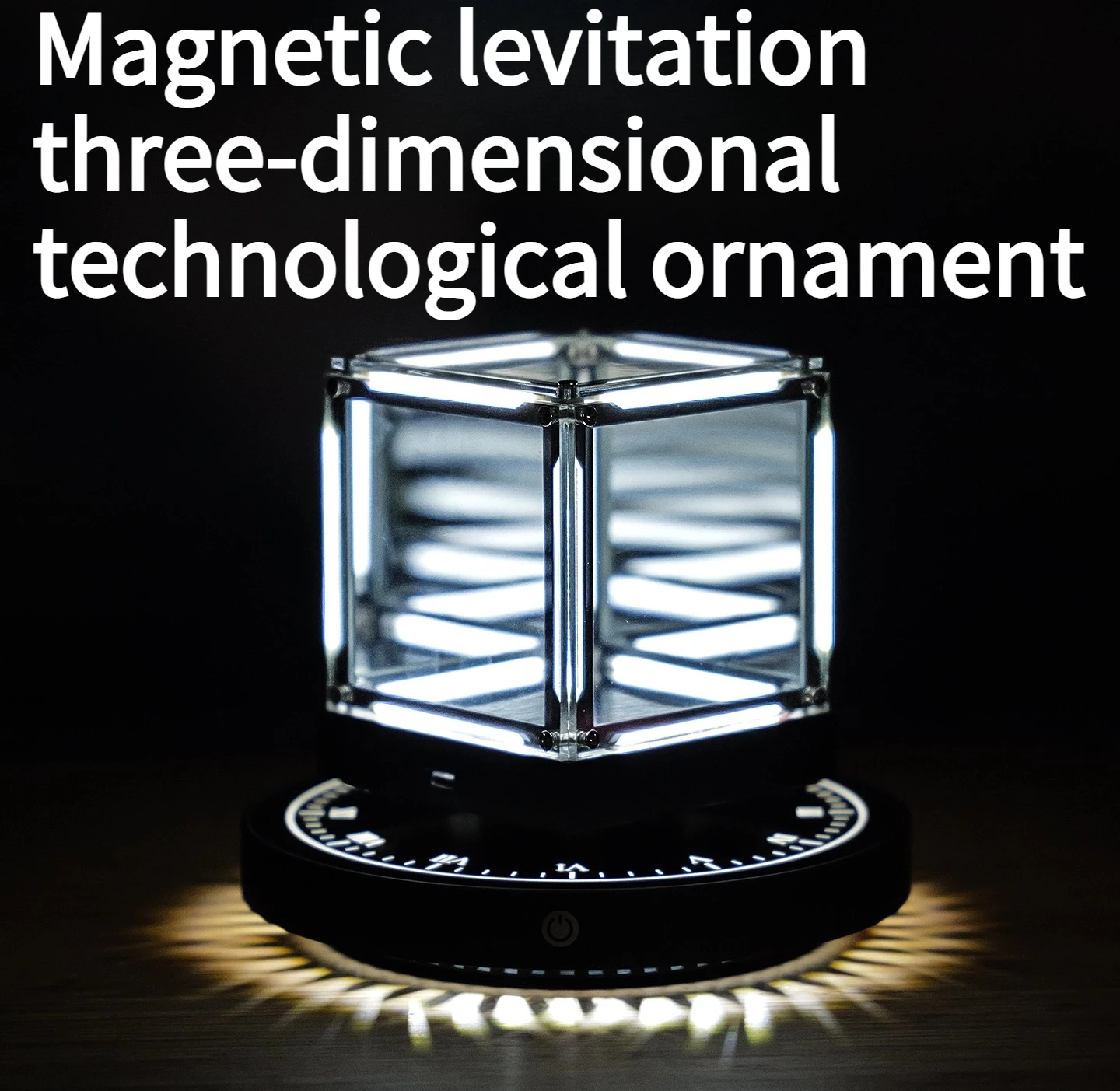 NEW Magnetic Levitation Hypercube Four-dimensional Space Desktop Technology Decoration E-sports Room Atmosphere Light Gift