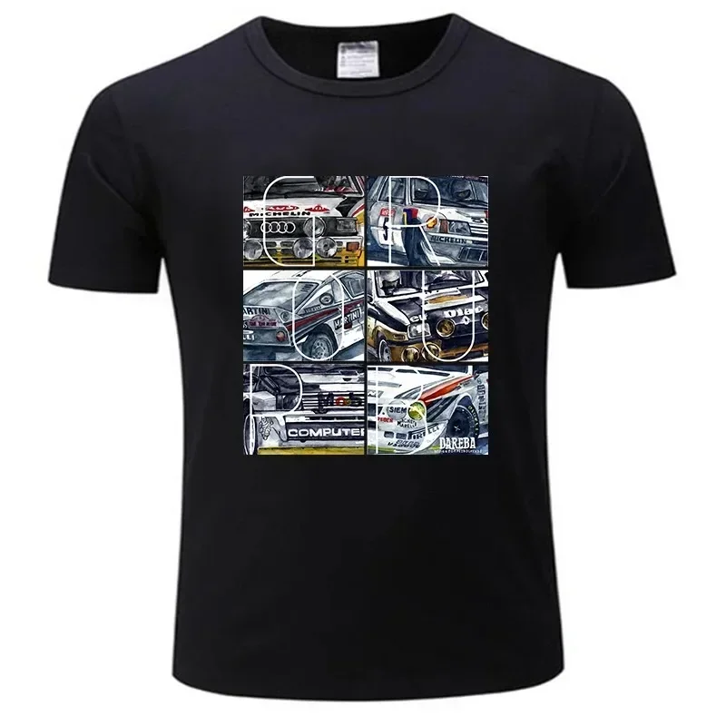 

Men T-shirt Group B Design New Rally Car Tee Shirts Summer Clothing Brand Black Tshirts Drop Shipping