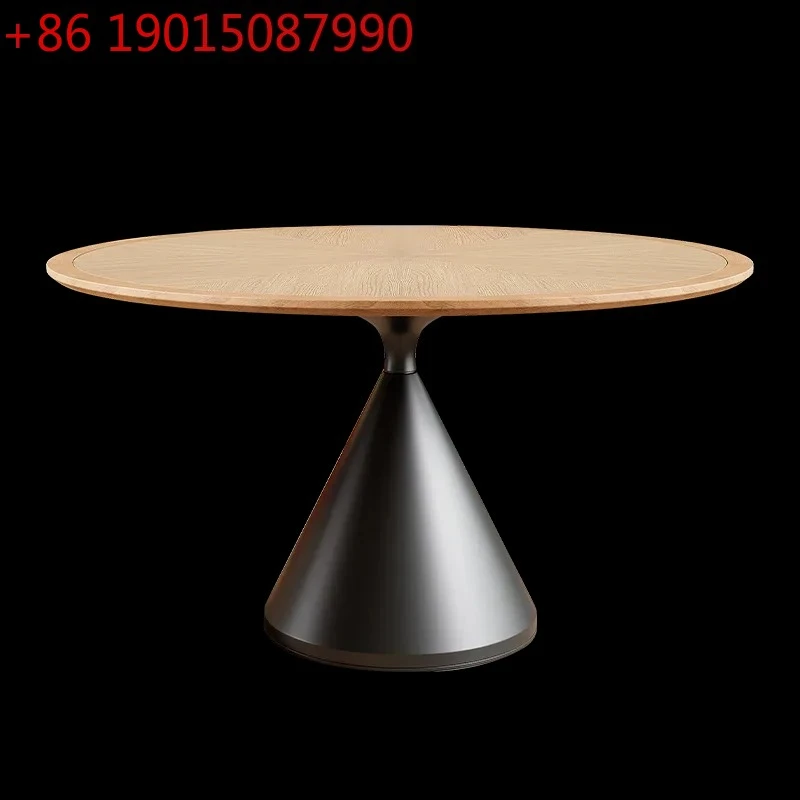 

Французский обеденный стол в стиле ретро, бытовой круглый обеденный стол и стулья из шифера под дерево, минималистичный современный круглый стол