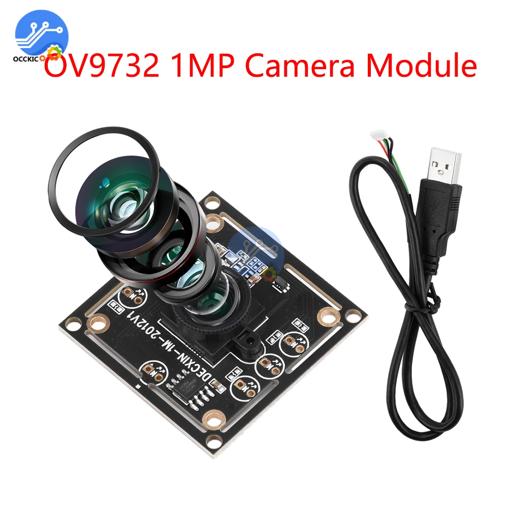 OV9732 1MP 65/100 Degrees Without Distortion Camera Module With USB Cable Driver-free 1280x720 720P for WinXP/7/8/10//Linux