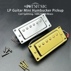 Mini Humbucker guitarra elétrica Pickup Coil, Pickup de divisão para guitarra LP, o pescoço e a ponte são universais, 68x29mm, 6 furos