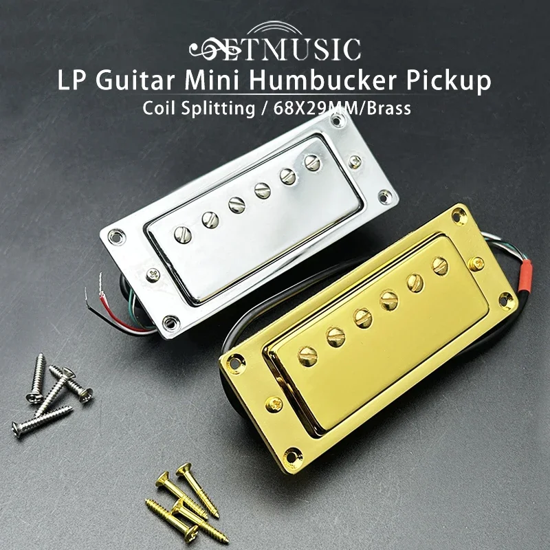 Mini Humbucker 68X29MM 6 Hole Electric Guitar Pickup Coil Splitting Pickup for LP Guitar (The Neck and Bridge are Universal)